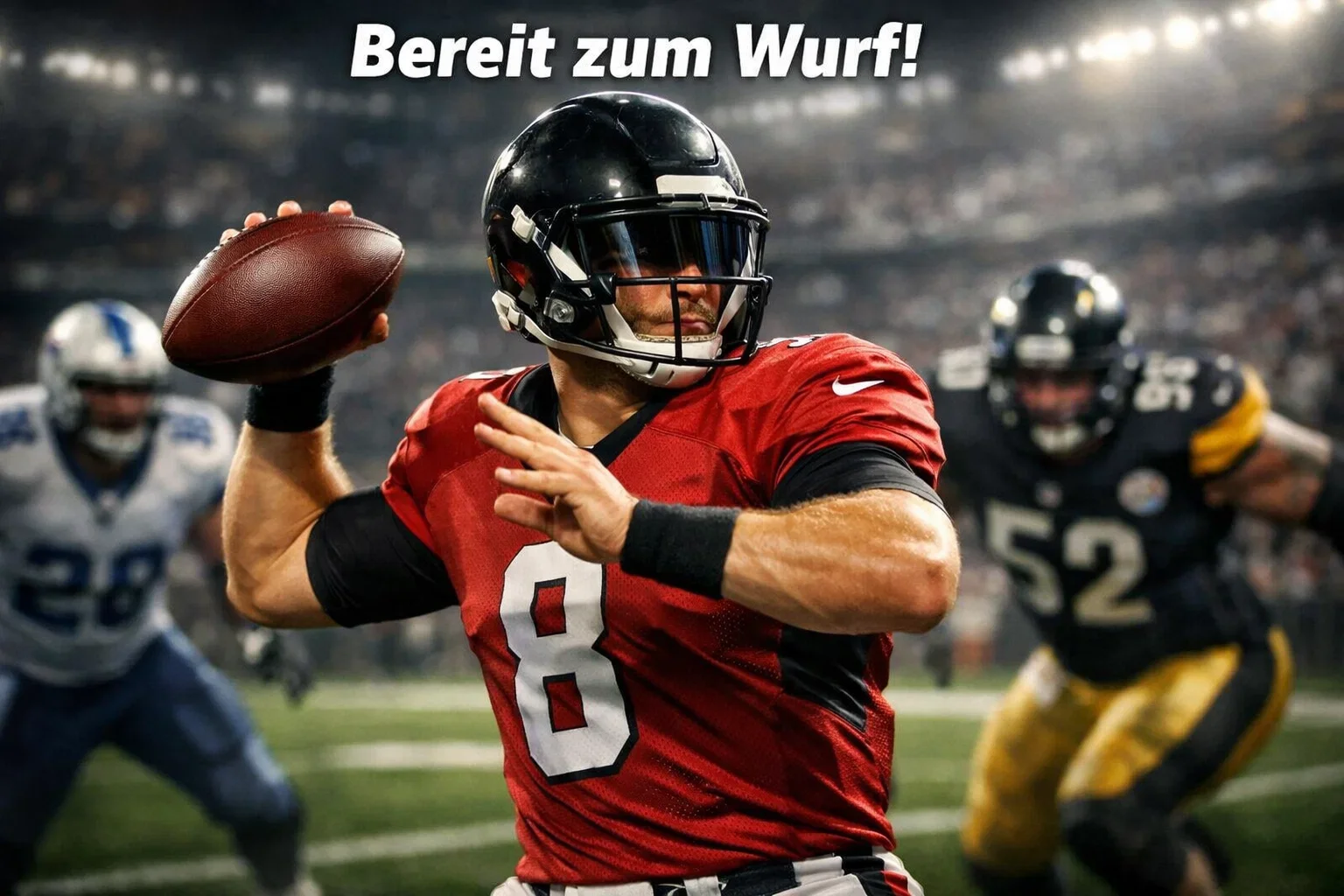 NFL-Quarterback wirft einen Pass während eines Spiels
